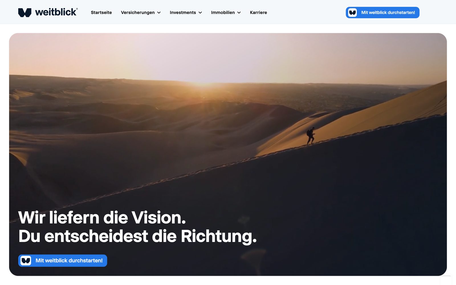 Startseite der weitblick GmbH aus Aachen