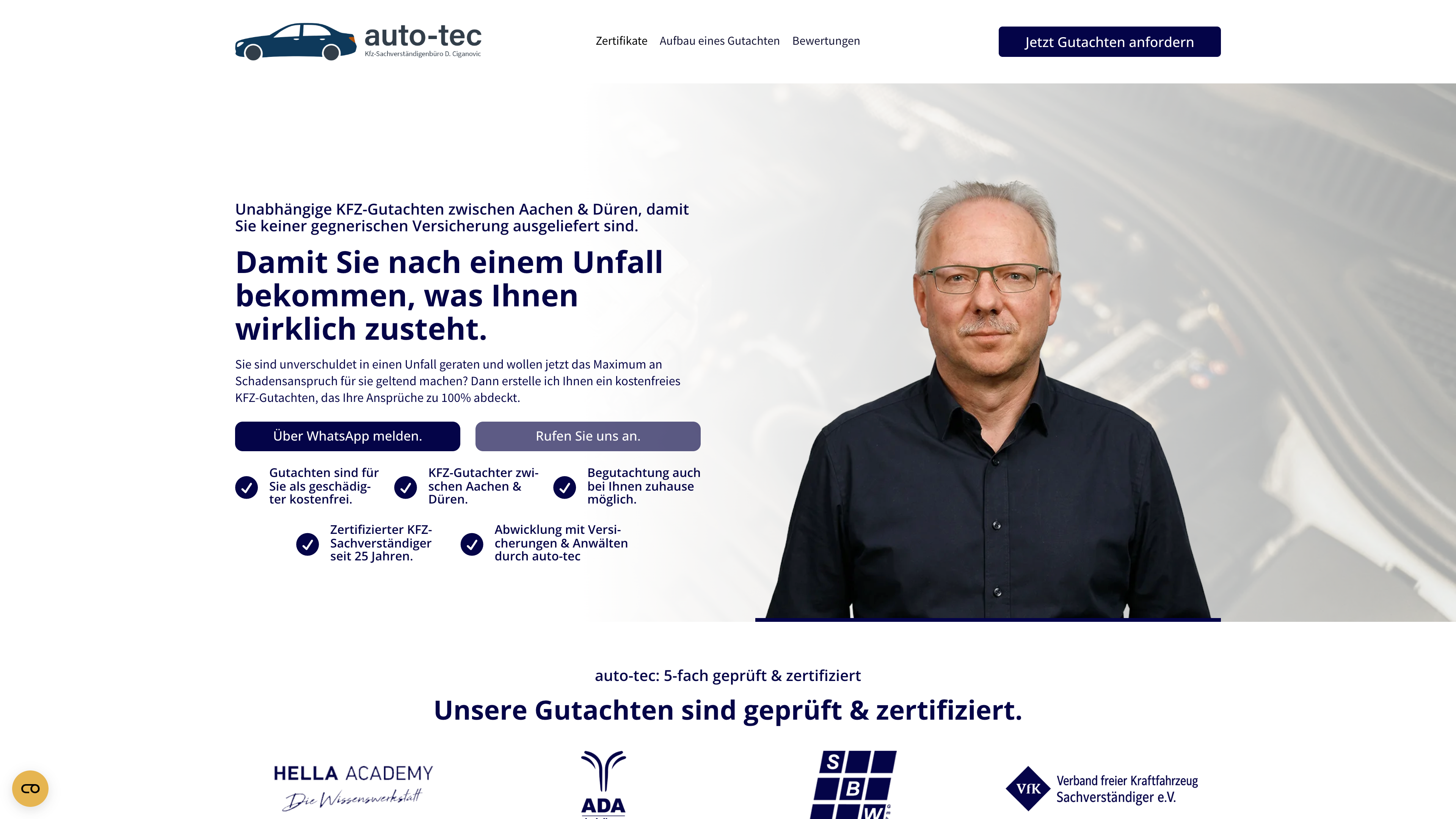 Experte PKV & BKV – Website von Golden Frame