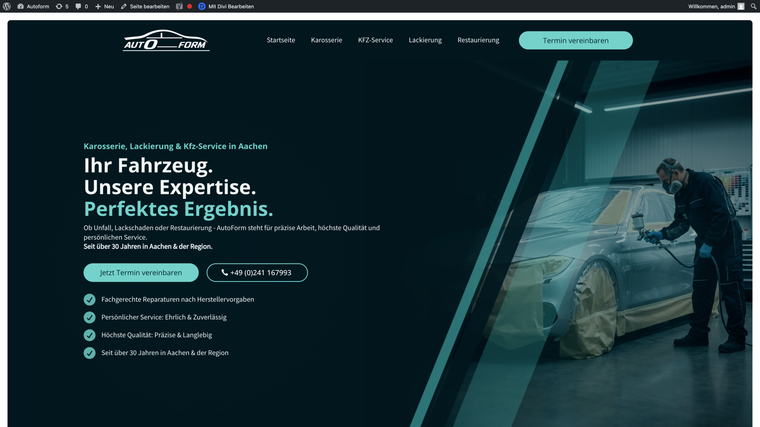 AutoForm – Website von Golden Frame