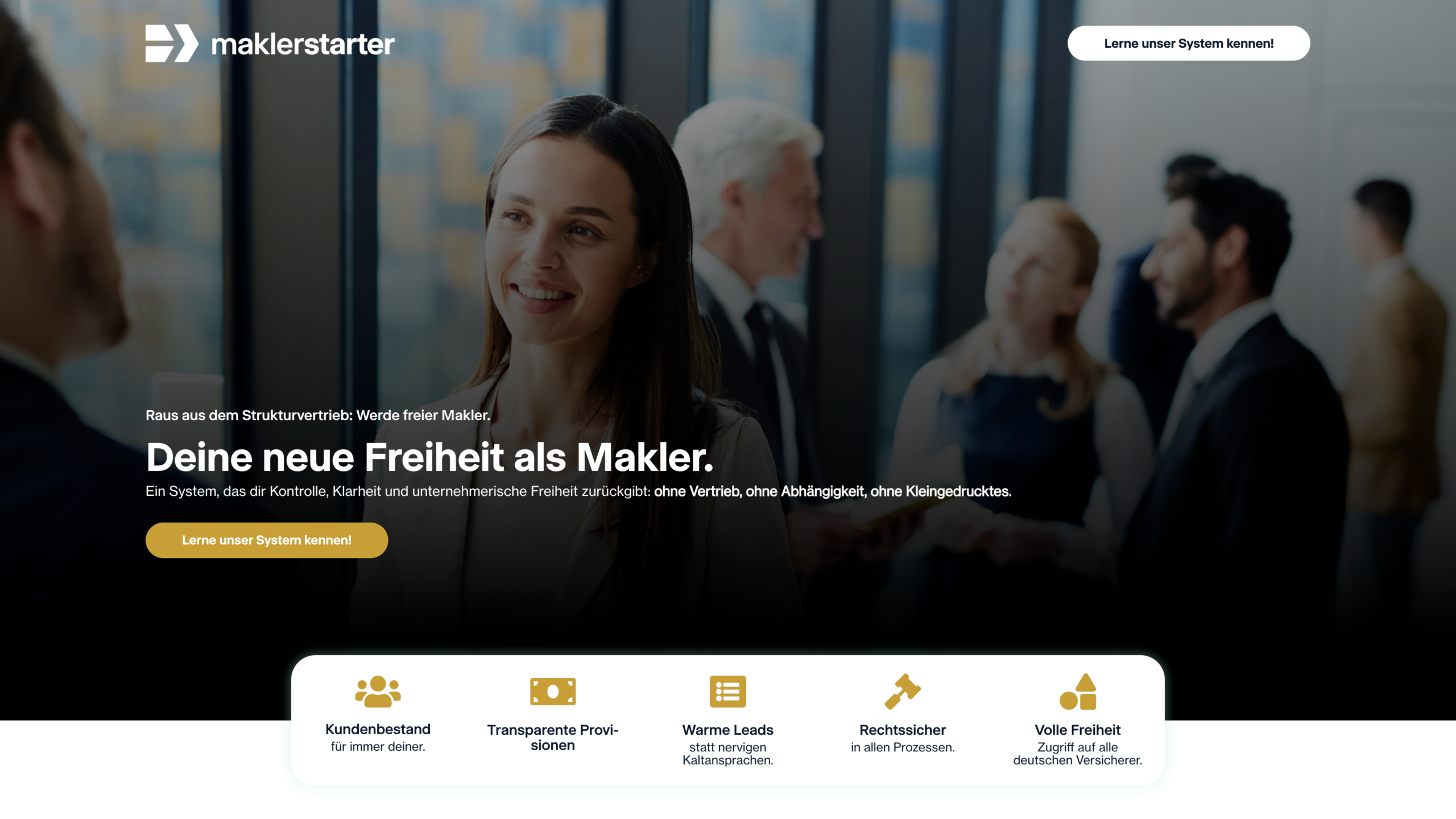 Maklerstarter – Website von Golden Frame